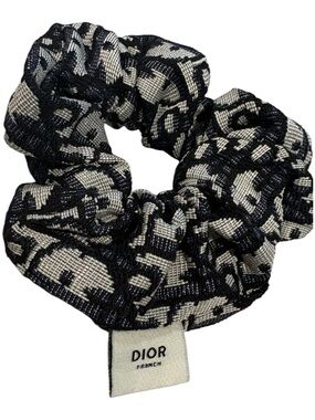 Designer Inspired Black & Cream Logo Hair Scrunchie NEW, Hair Elastic
